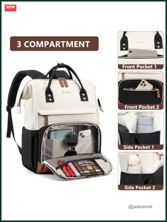 Laptop Backpack for Women Work Travel 15.6 inch Large Capacity Bookbag Daypack main image 4